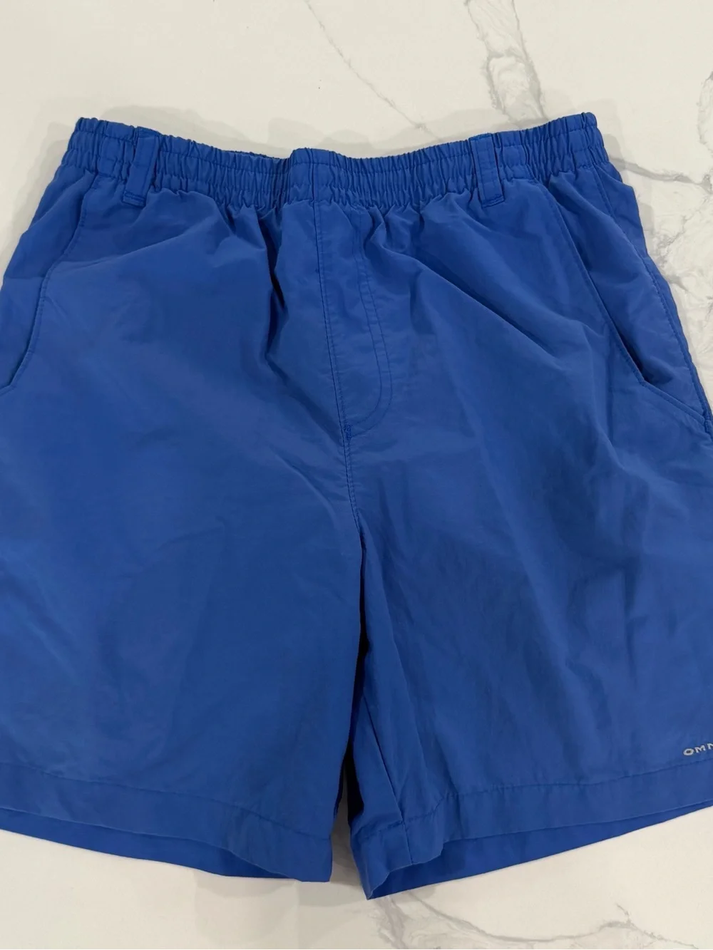 Columbia Boys PFG Backcast II Water Shorts Size L (14/16) Blue Lined Swim Trunks